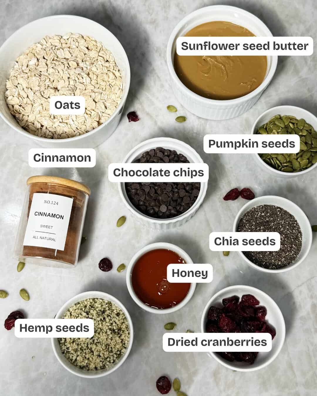 ingredients for gluten-free granola bars 