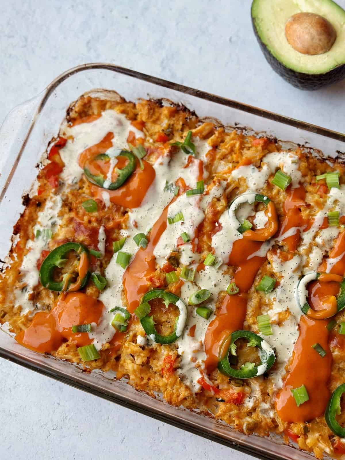 Gluten-Free and Dairy-Free Buffalo Chicken Bake from Less With Laur