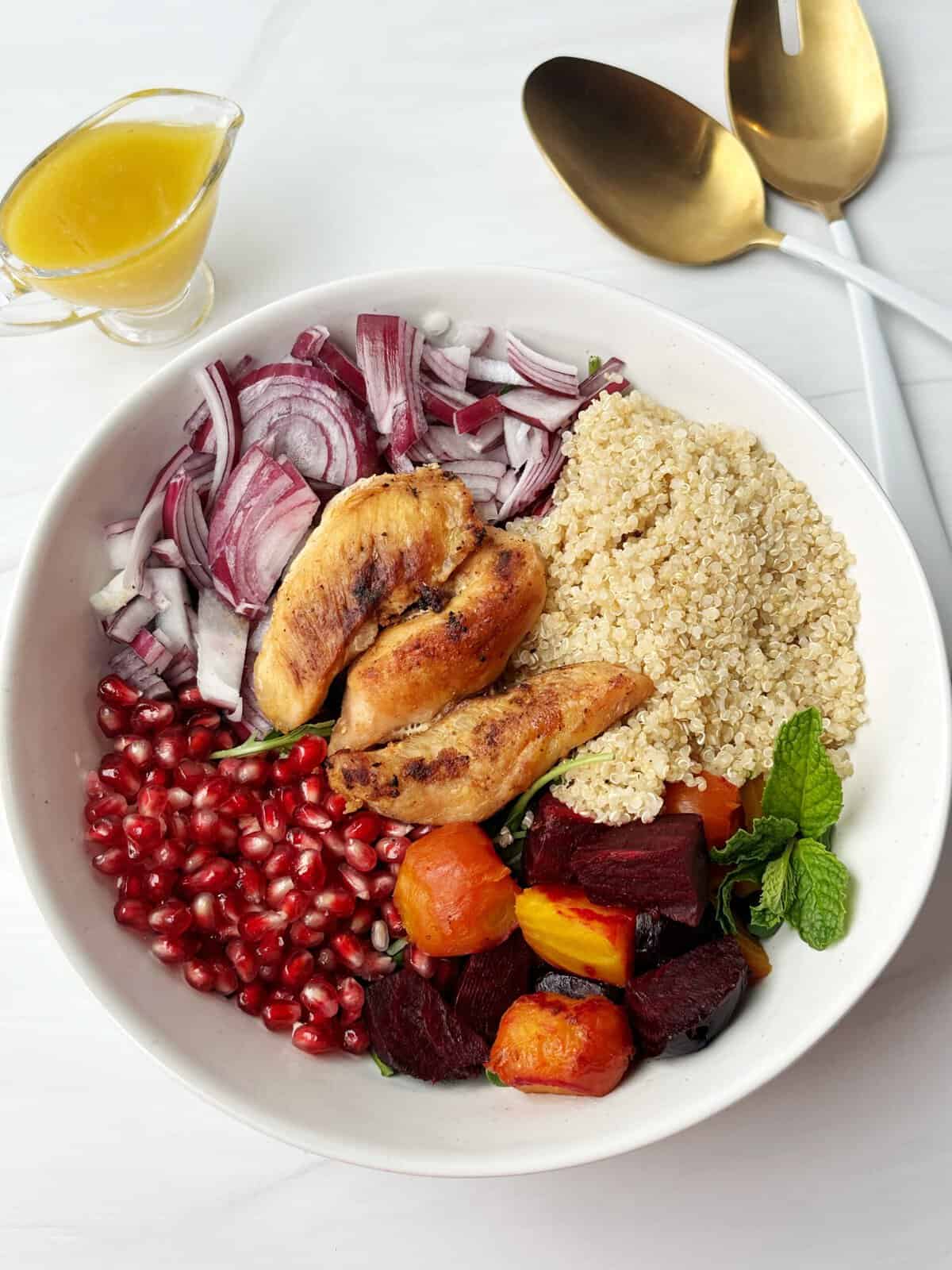 Beet Salad with Chicken - Lesswithlaur