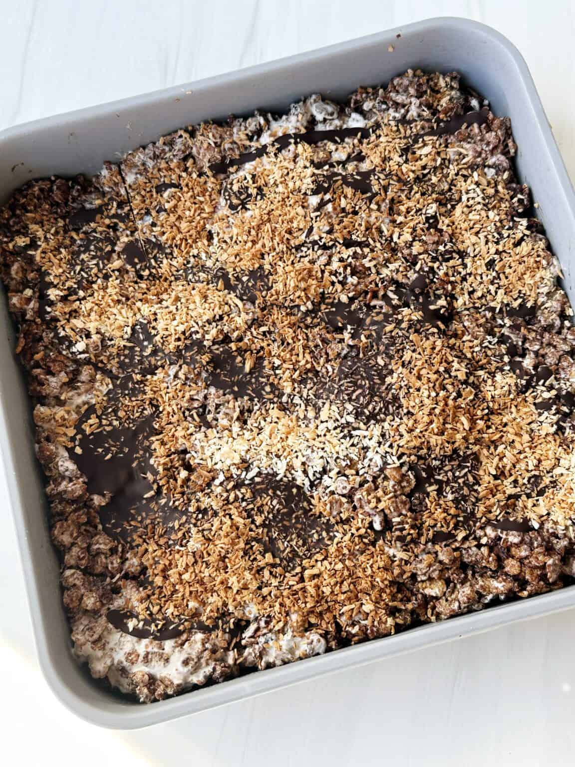 Frozen Samoa Rice Krispie Treats - Lesswithlaur