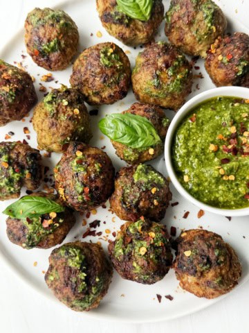 pesto meatballs