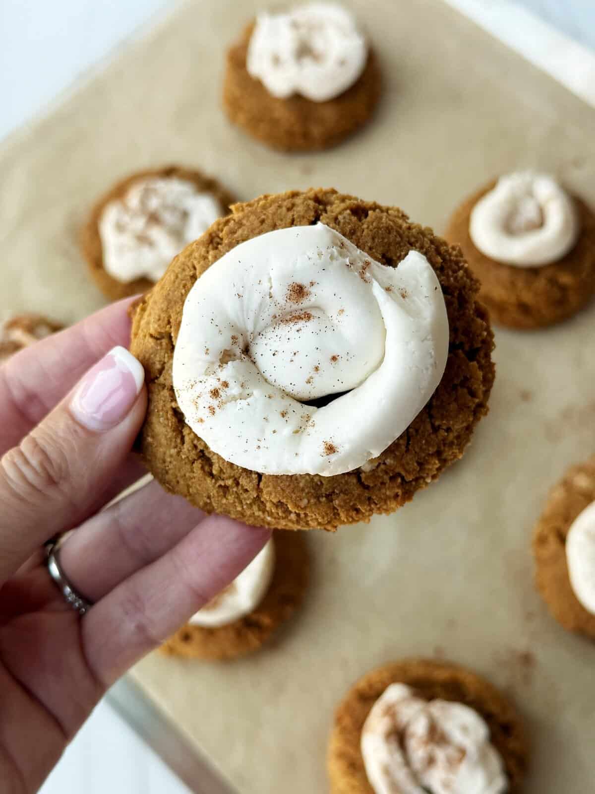 Copycat Crumbl Pumpkin Cookies (Gluten Free) - Lesswithlaur