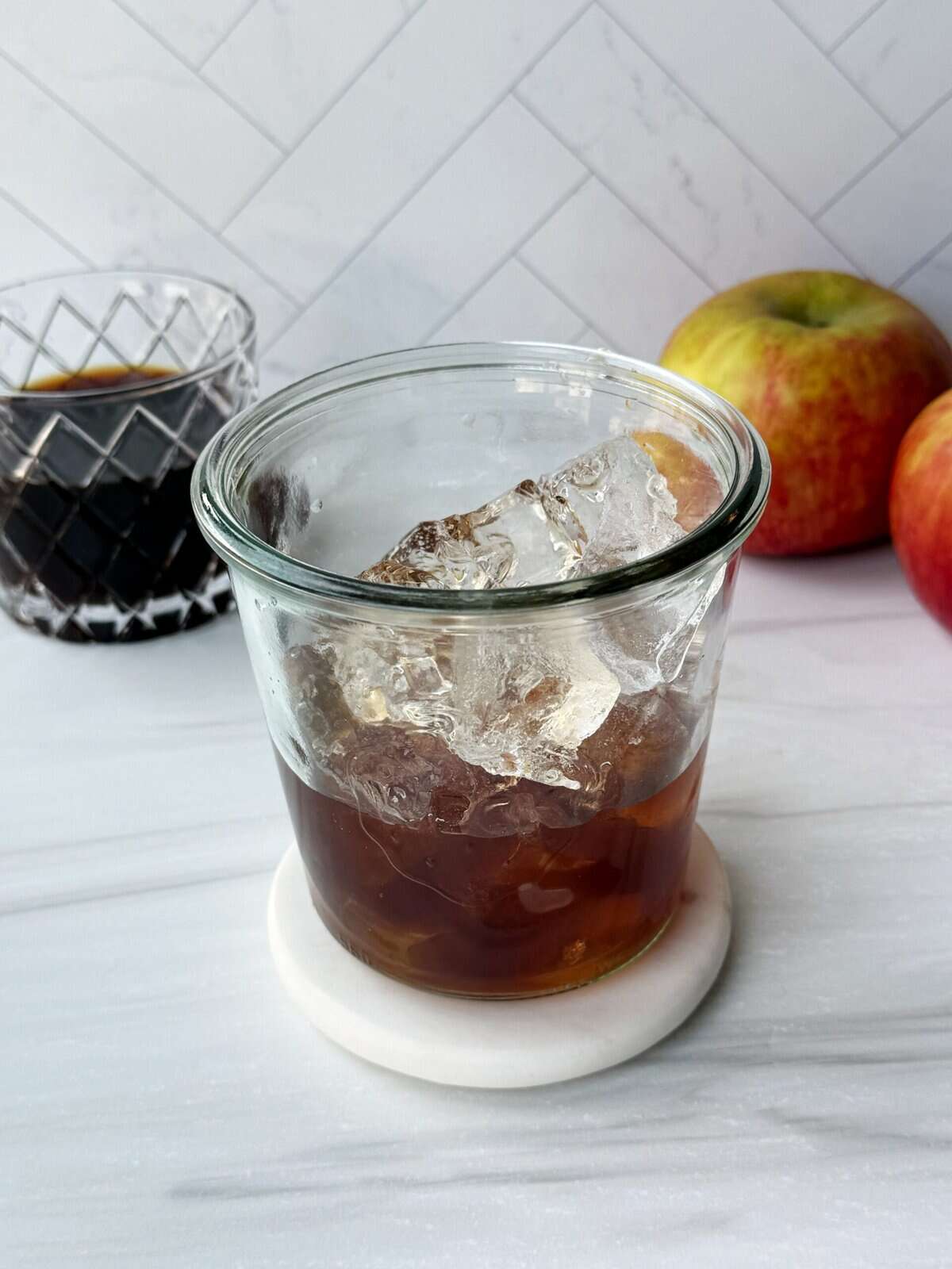 apple syrup in glass 