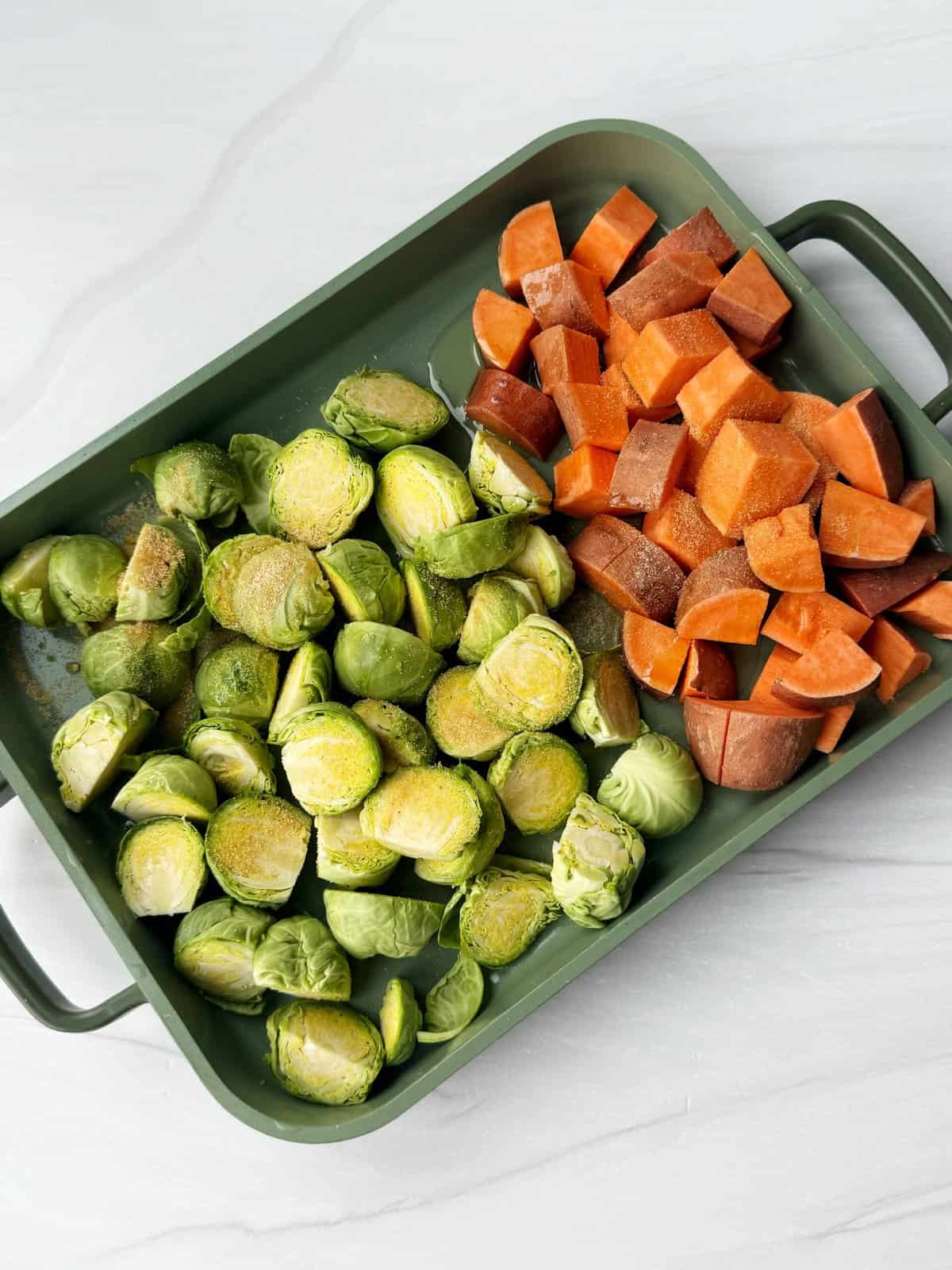 Brussels sprouts and sweet potato