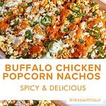buffalo chicken popcorn nachos pin