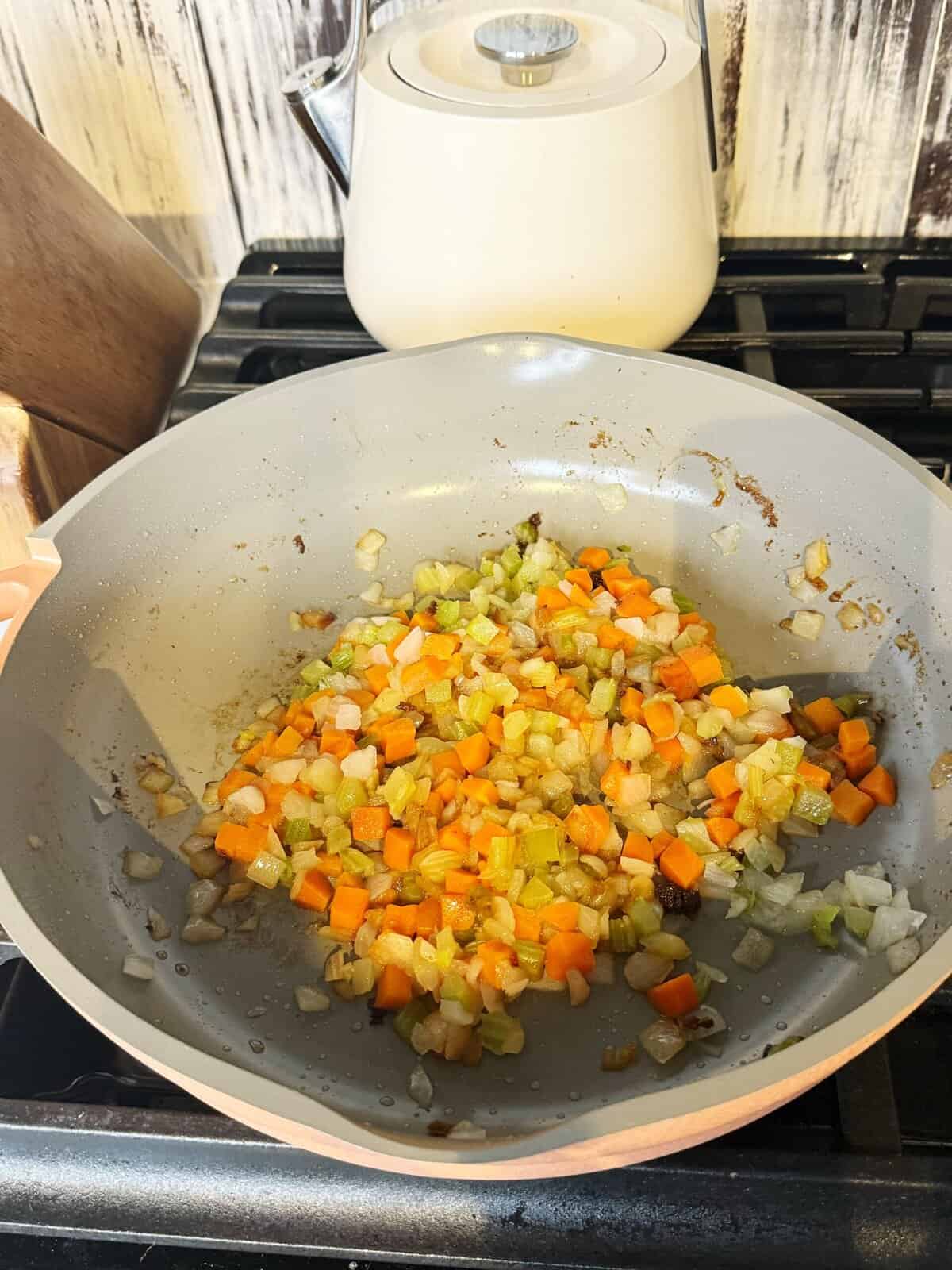 vegetables in a pan