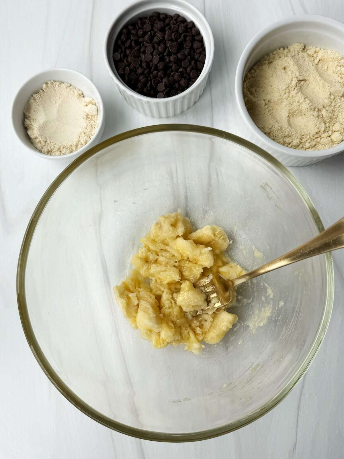 banana mashed in a bowl