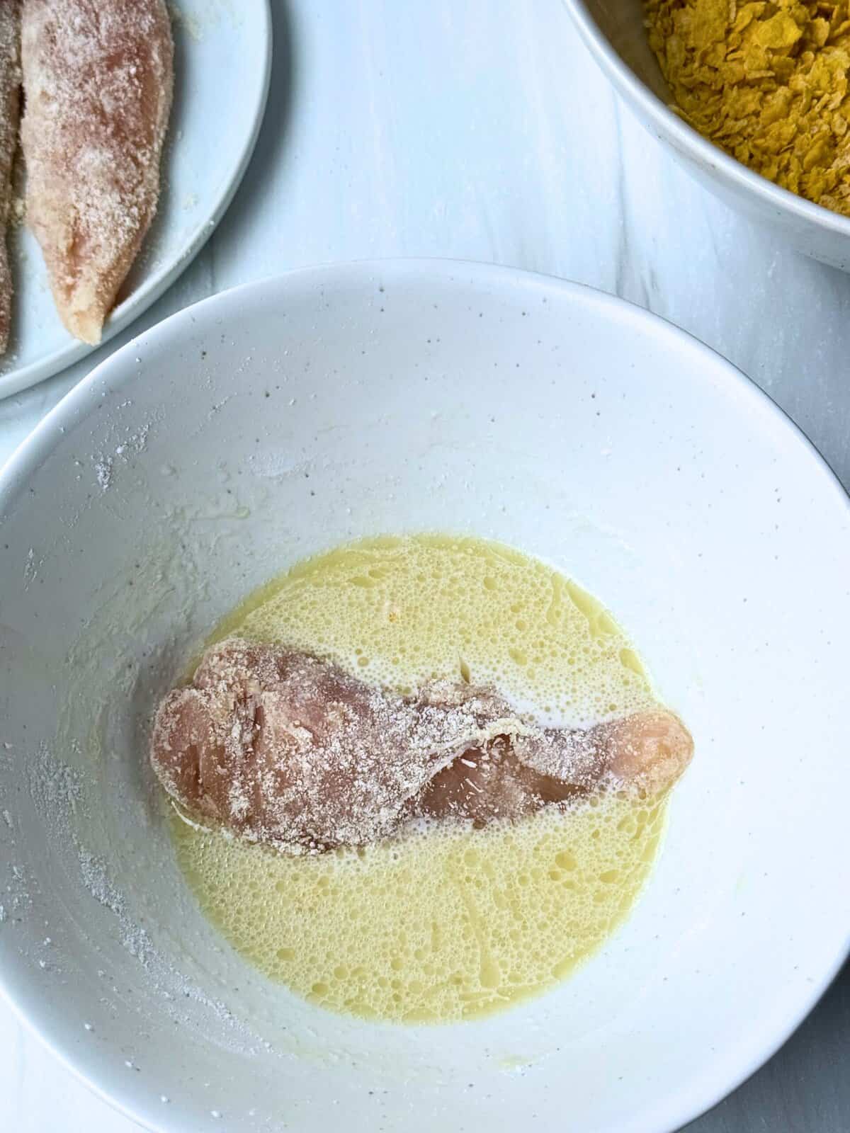 chicken dunked in slurry 