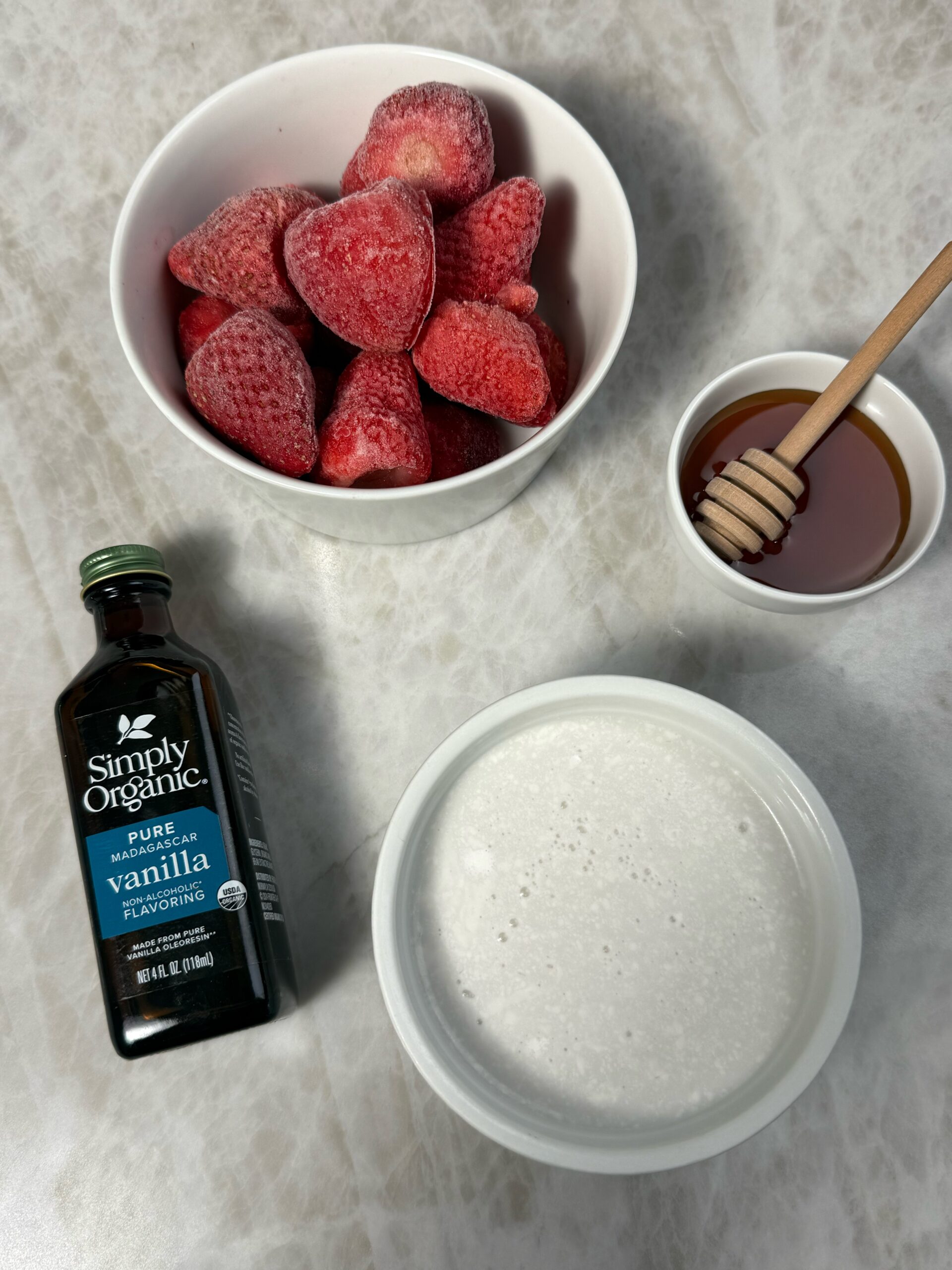 ingredients to make strawberry ninja creami
