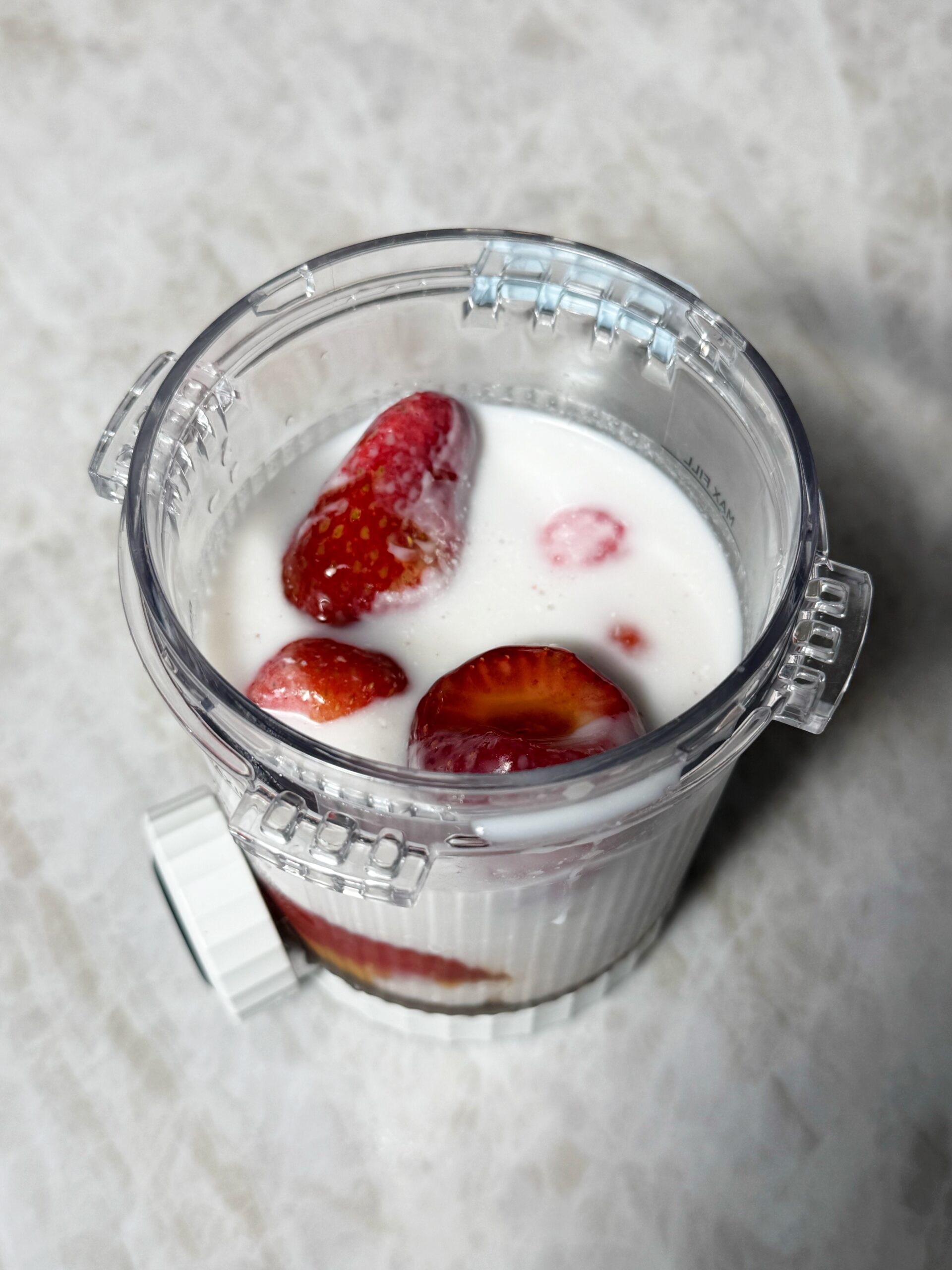strawberry ninja creami ice cream ingredients in tub