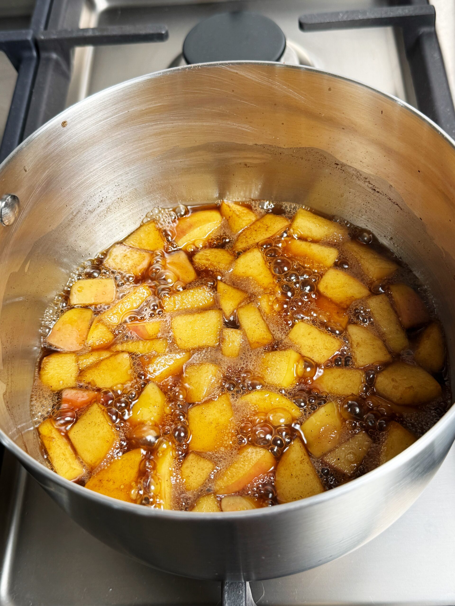 apple syrup simmering 