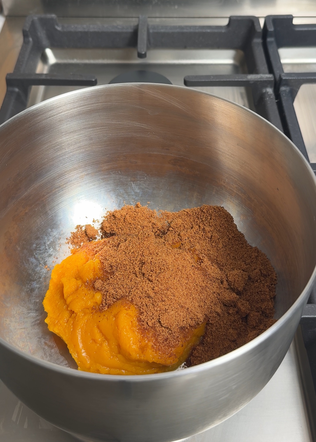 sugar and pumpkin in a saucepan