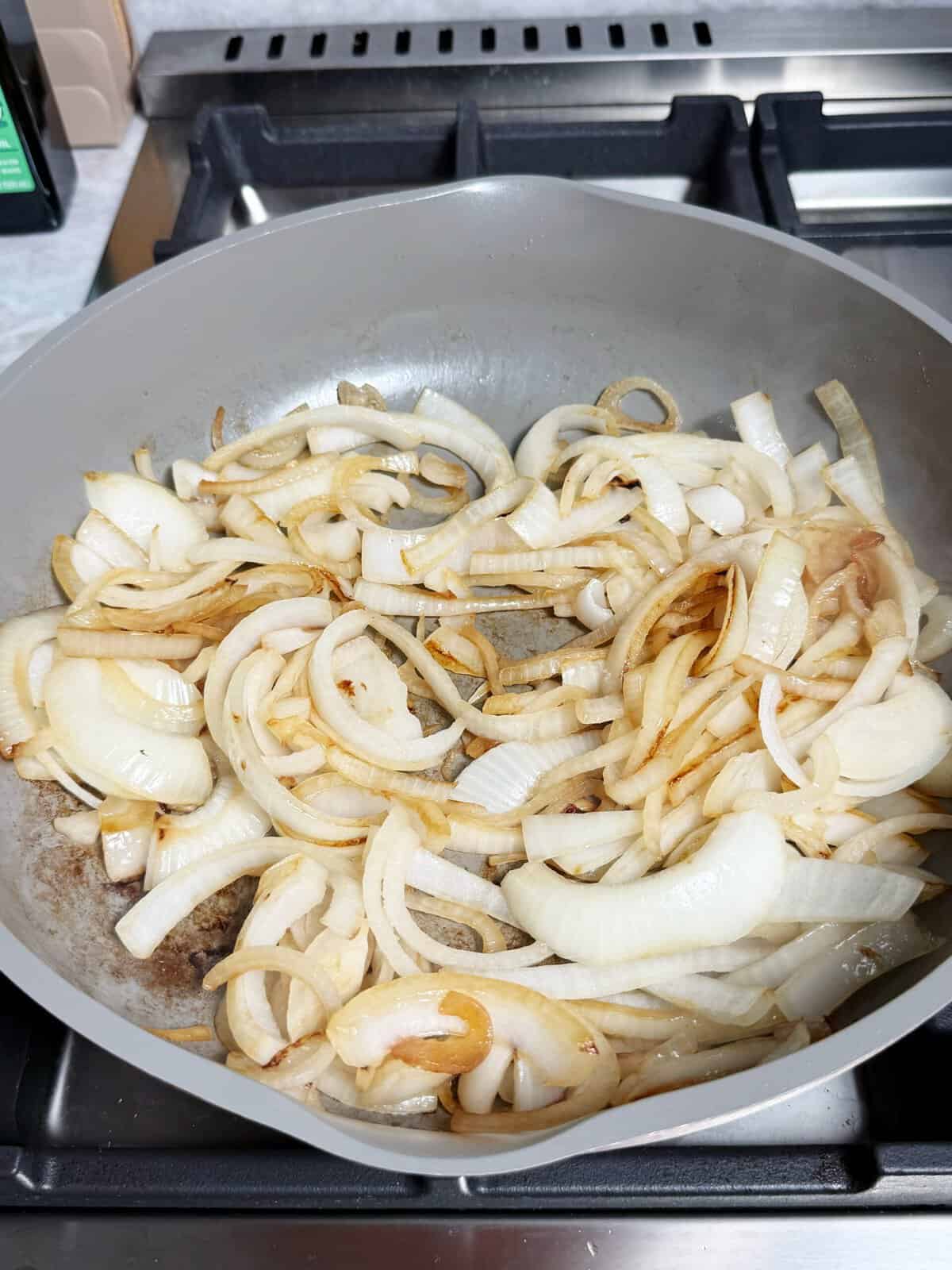 onions in a pan 