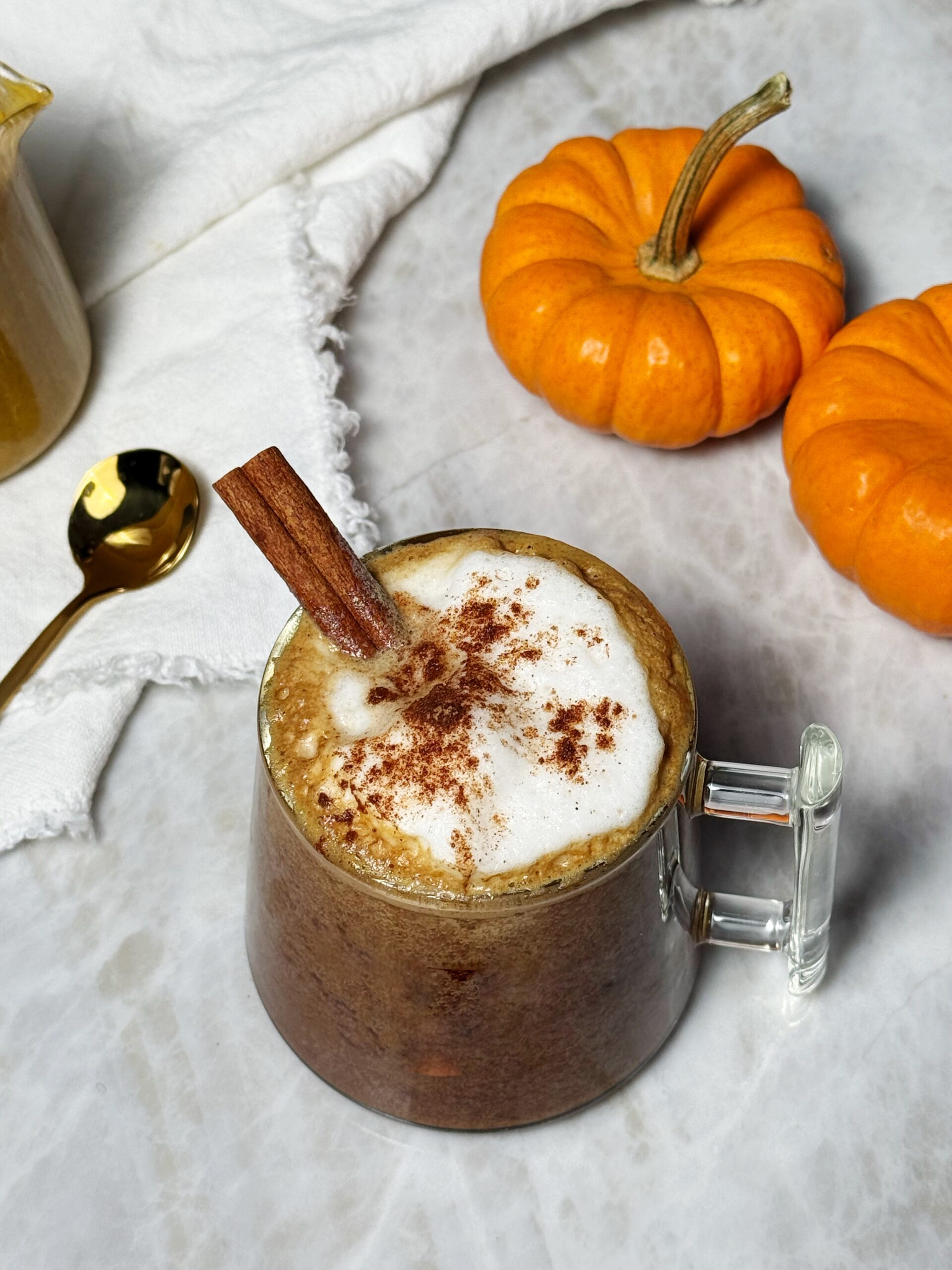 pumpkin spice creamer in a pumpkin spice latte