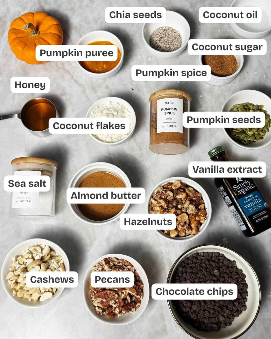 pumpkin spice granola ingredients
