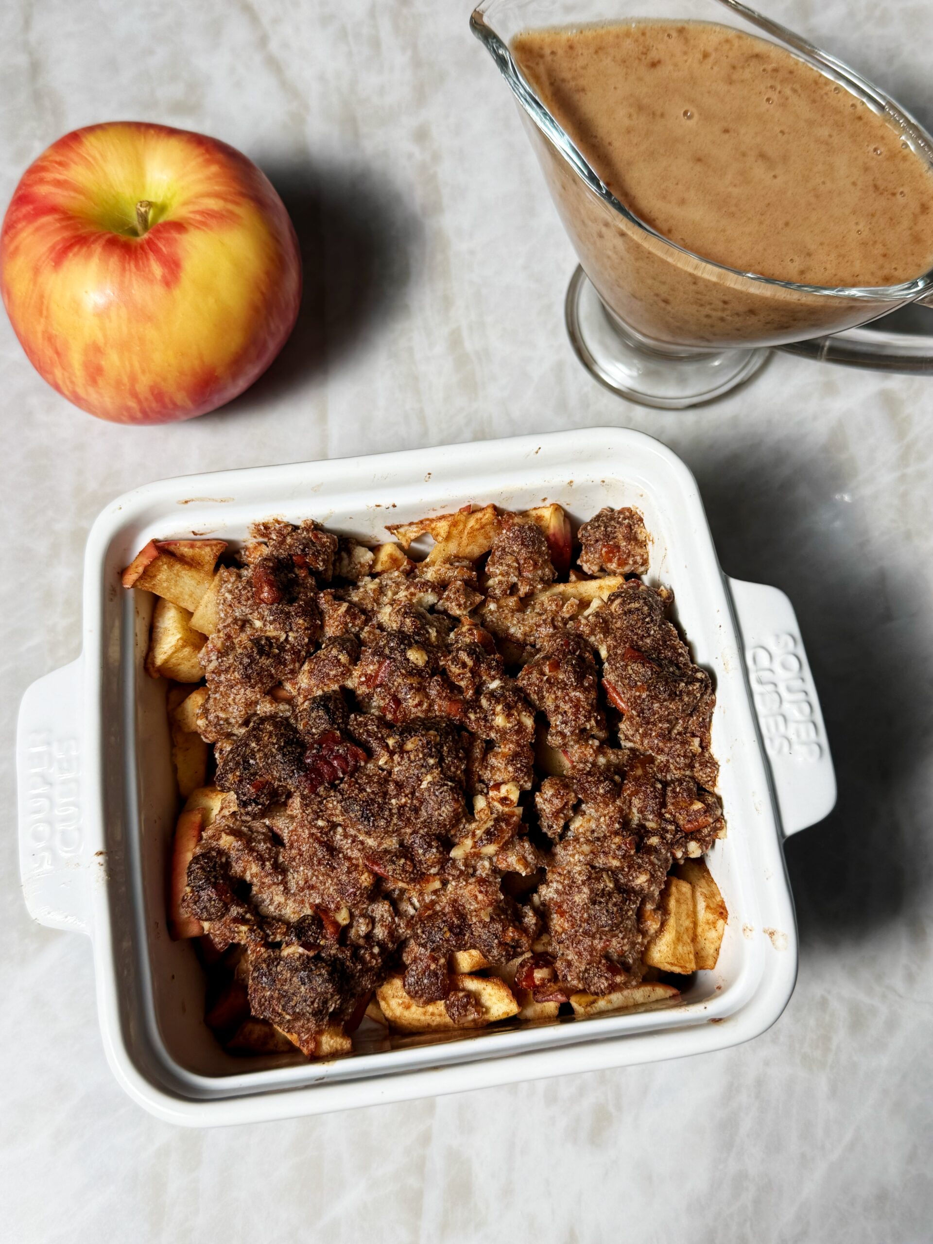 apple with crumble topping baked